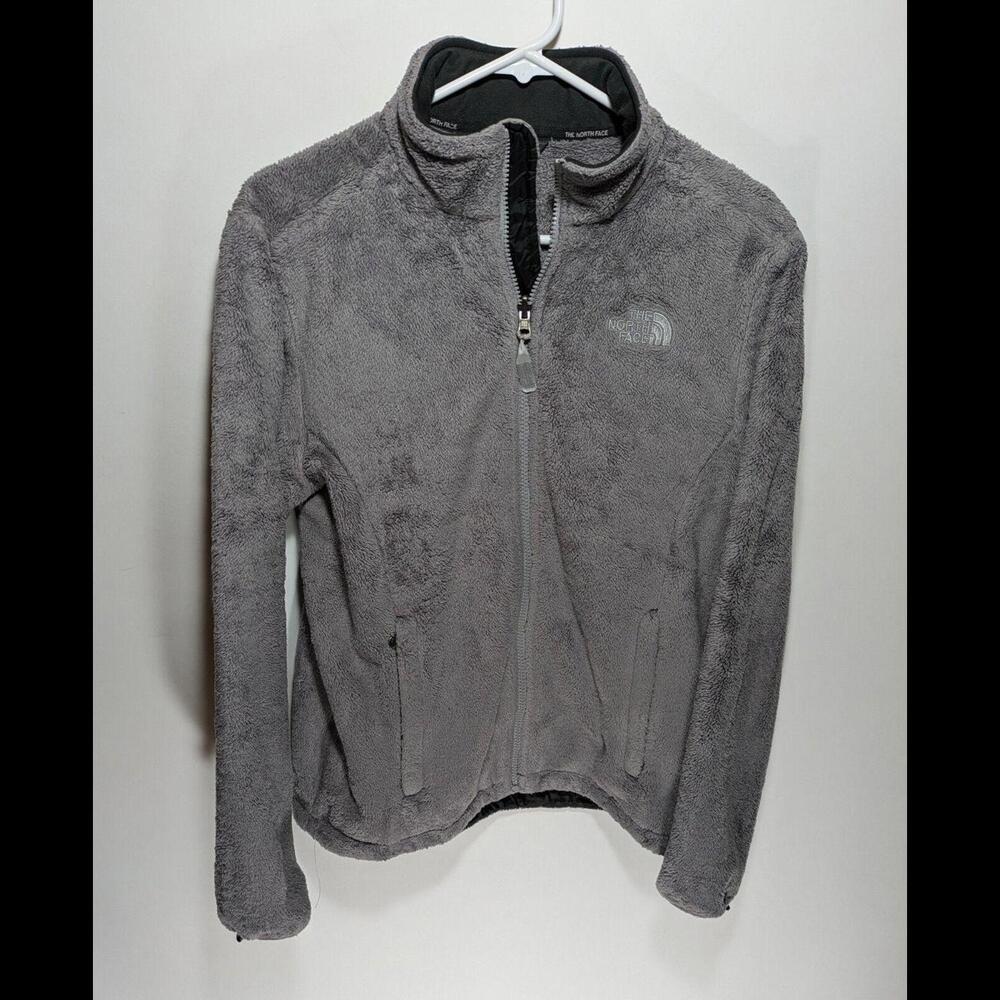 Womens‎ The North Face Gray Fleece Fuzzy Long Sleeve Full Zip Jacket Size Medium